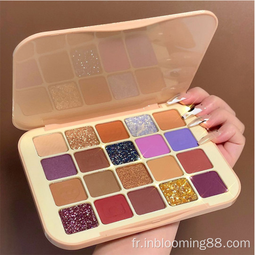 Palette de fards à paupières de maquillage à paillettes hautement pigmentées